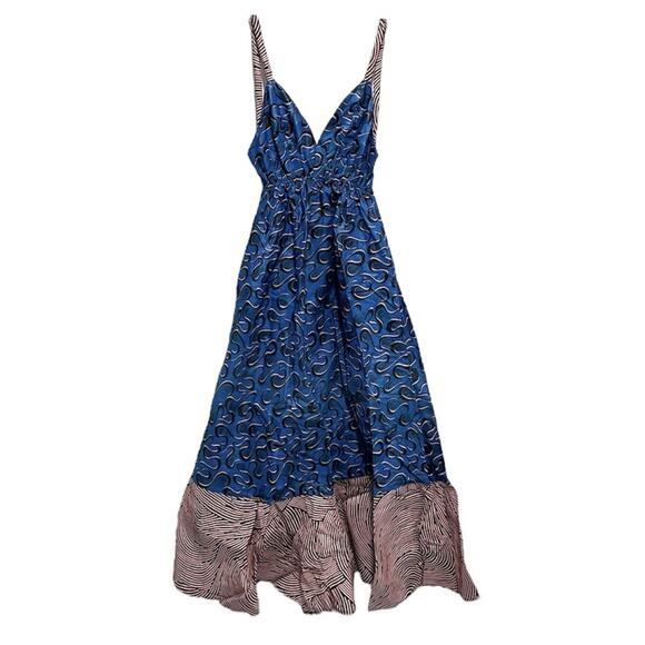 Mangishi Doll Lolita Backless Tiered Maxi Dress 8 Zambia Africa Mixed Pattern - Picture 2 of 9